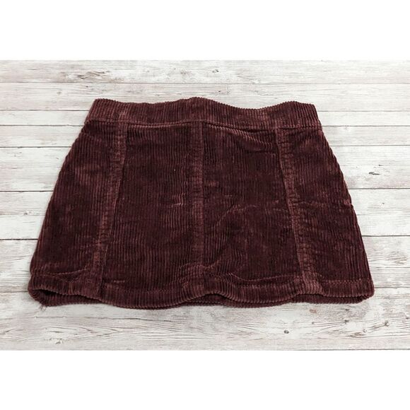 There Abouts Girls Size 3T Cinnamon Red Skirt Corduroy Button Back Toddler - Picture 2 of 8